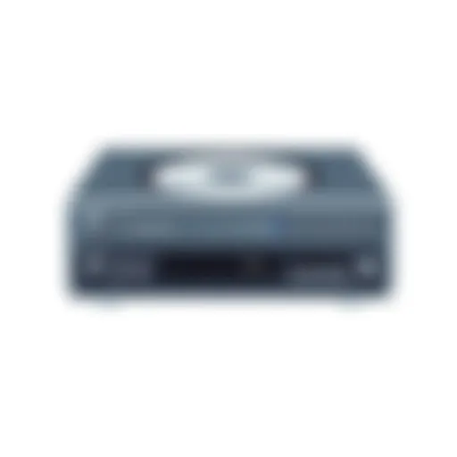 A vintage combination VCR and DVD player showcasing retro design