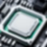 Close-up of white thermal paste applied on a CPU die