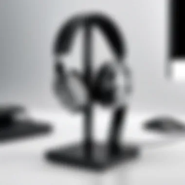 Sleek Metal Headphone Stand Modern metal headphone stand with a sleek finish