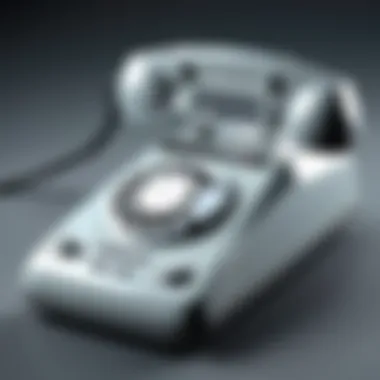 Vintage Handheld Landline Phone Design A vintage handheld landline phone showcasing its classic design.