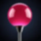 Detailed view of pinky ball on a stick showcasing its design elements.