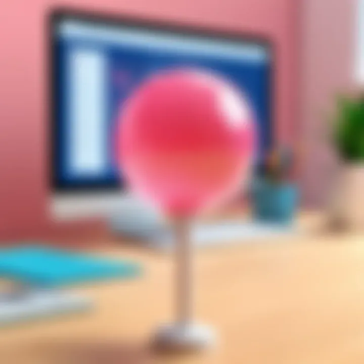 Pinky ball on a stick in a classroom setting highlighting its educational use.