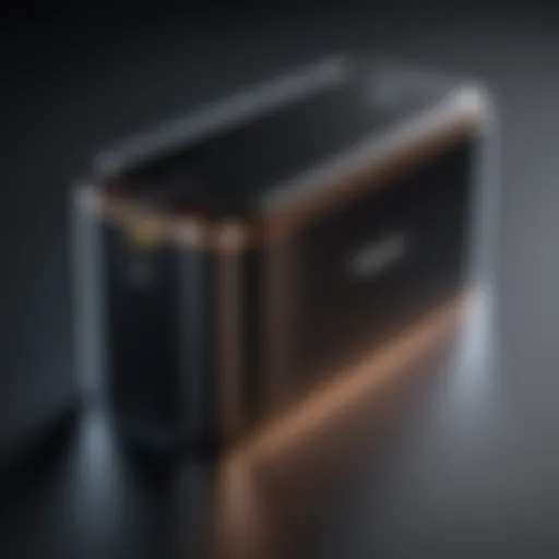 Stylish battery pack charging an iPhone