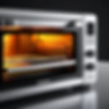 Interior view of a toaster oven demonstrating functionality