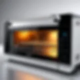 Toaster oven with built-in toaster showcasing sleek design