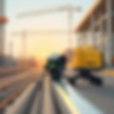 Operational Usage of the Topcon Pipe Laser Charger on Site An operational scene where the Topcon pipe laser charger is in use at a construction site