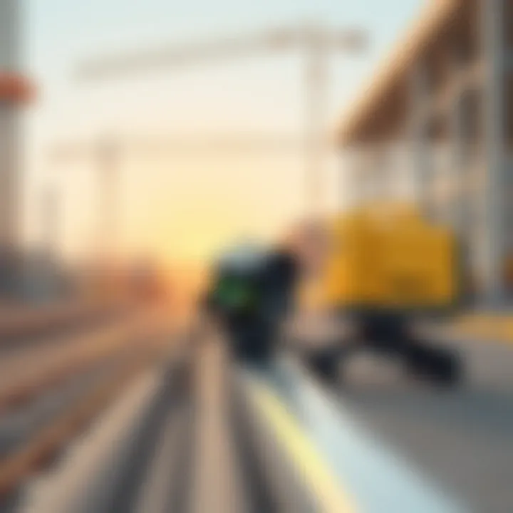 Operational Usage of the Topcon Pipe Laser Charger on Site An operational scene where the Topcon pipe laser charger is in use at a construction site