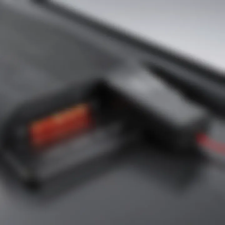 Close-up of TowMate light bar charger connections illustrating compatibility features.