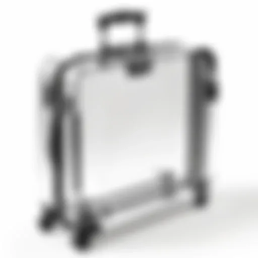 Travelon clear bag showcasing its transparent design and practicality for airport security.