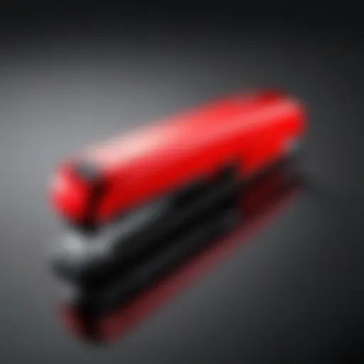 Sleek design of the Tru Red stapler showcasing its modern aesthetic