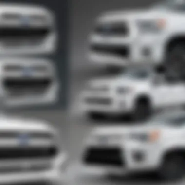Different types of Tundra hood protectors arranged for comparison.