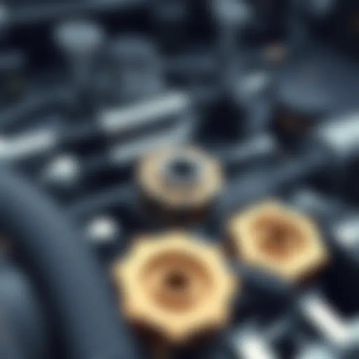 Close-up view of essential spare parts for air compressors