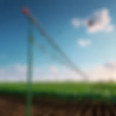 Installation of a bird scare rod in an agricultural field