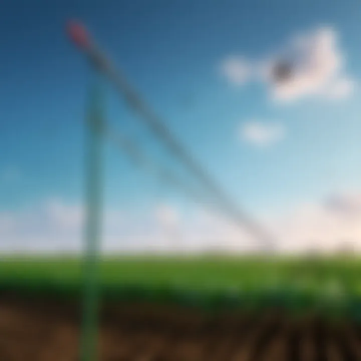 Installation of a bird scare rod in an agricultural field