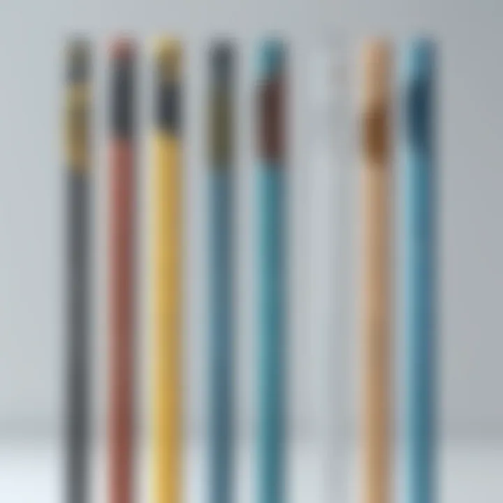 Different types of bird scare rods displayed together