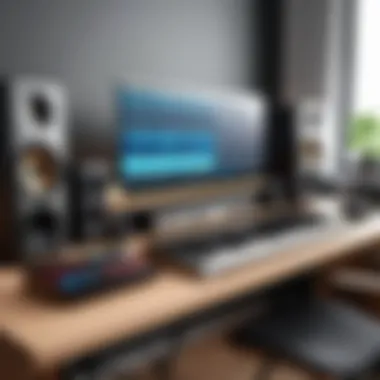 Home Recording Studio with MIDI Devices Home recording studio setup featuring MIDI devices
