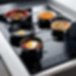Induction cooktop showcasing various compatible cookware