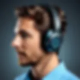 Showcasing Logitech wireless headset with emphasis on its design and features