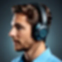 Showcasing Logitech wireless headset with emphasis on its design and features