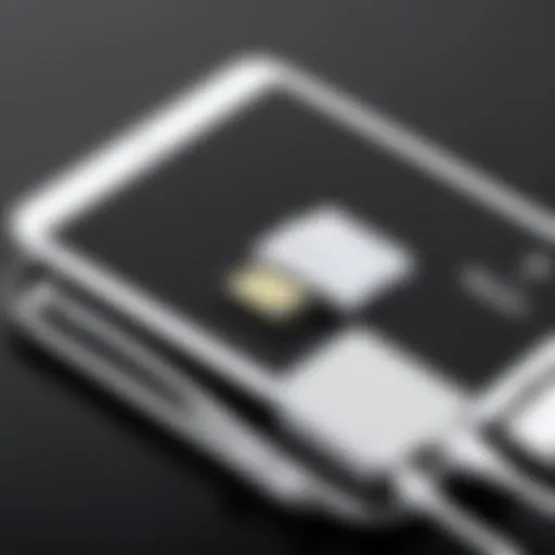 Micro SD card reader connected to an iPad