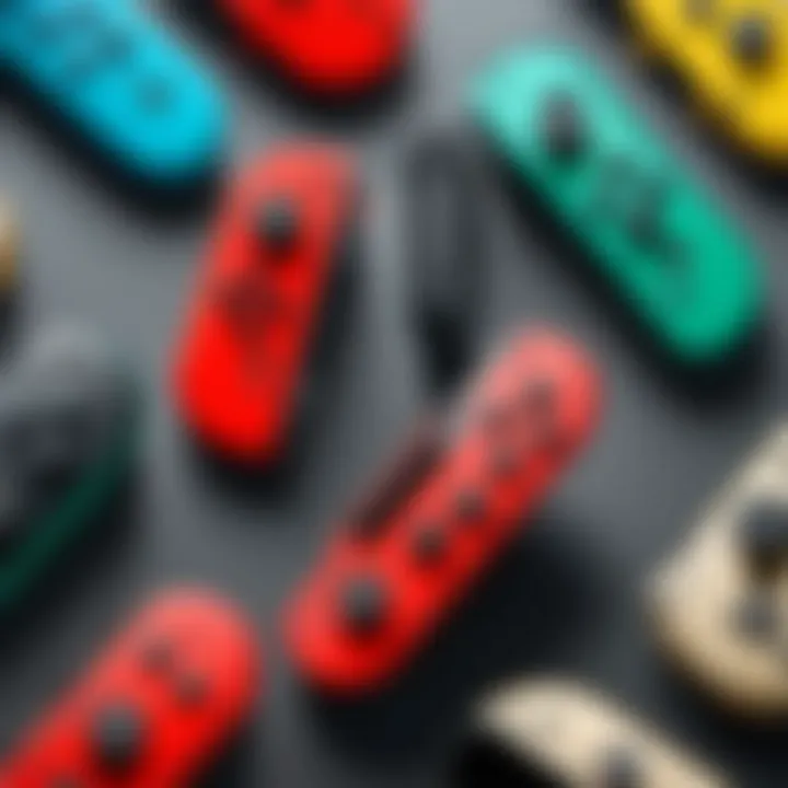 Joy-Con controllers showcasing various color options and customization