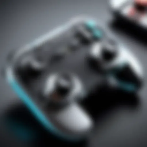 Close-up view of Joy-Con controller highlighting its ergonomic design