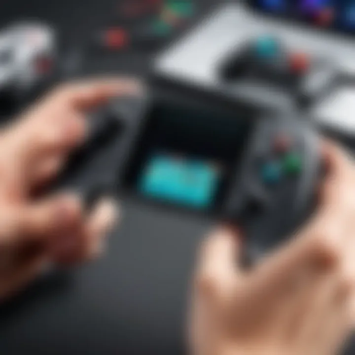 Joy-Con controllers in action during a multiplayer gaming session