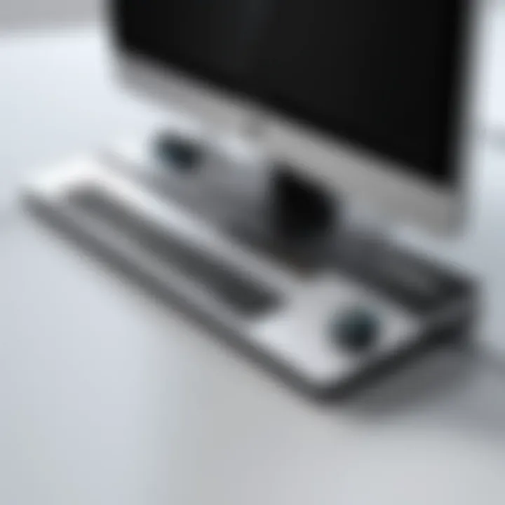 A sleek laptop docking station displaying multiple ports