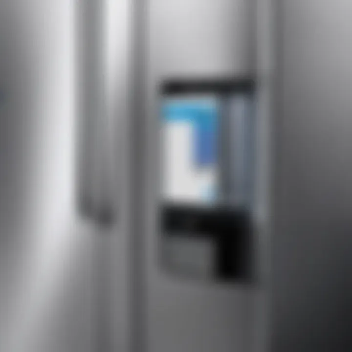 Close-up view of the LG refrigerator water filter bypass plug