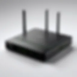 Diagram illustrating the difference between a modem and a router