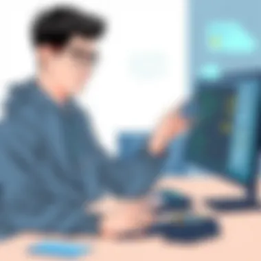 A tech-savvy individual transferring data using a multi card reader