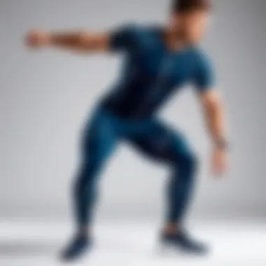 Mobility in Compression Apparel Athletic individual demonstrating flexibility and mobility in padded compression wear