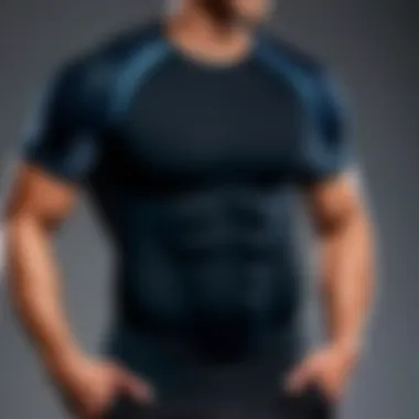 Diverse range of padded compression shirt styles and colors displayed