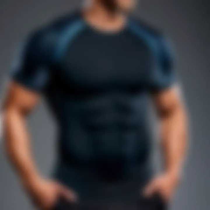 Diverse range of padded compression shirt styles and colors displayed