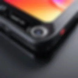 Close-up view of a phone case showcasing corner bumpers.