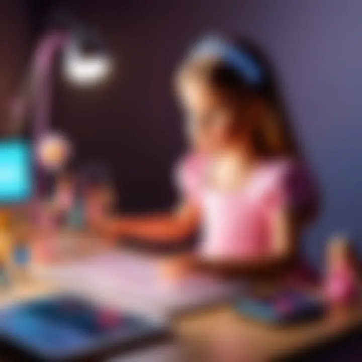 Children engaging with princess clip-on dolls in a creative play setting