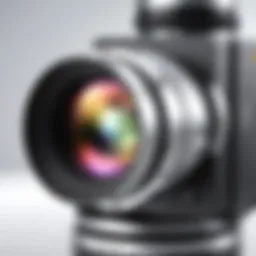 A close-up view of the PTZ 30x SDI camera showcasing its lens and mechanical design.