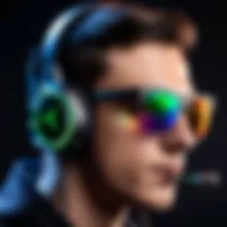Razer headset showcasing sleek design and RGB lighting