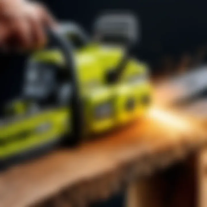 Illustration depicting troubleshooting tips for Ryobi cordless chainsaw chains