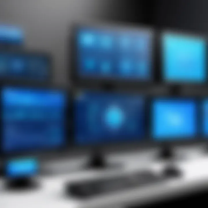 Different types of security monitors on display