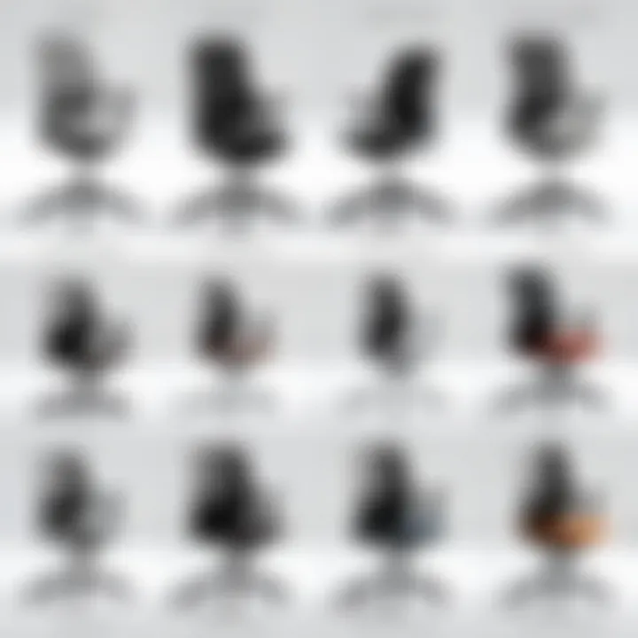 Comparison chart of various standup desk chair designs