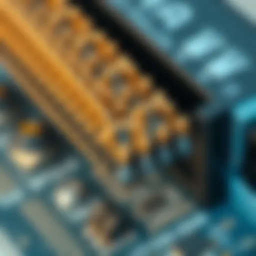 Detailed View of Pins in a 12v Molex Connector Close-up view of 12v Molex connector pins