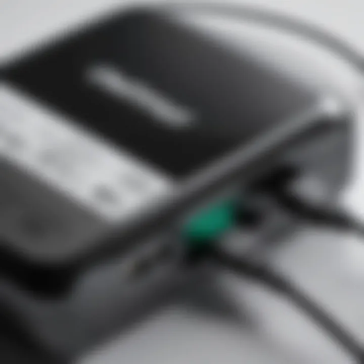 Close-up of a Nintendo charger with price tags