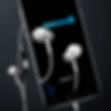 Demonstration of earbuds connected to a Samsung smartphone