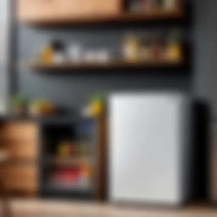 UL certified mini fridge in a modern kitchen setting