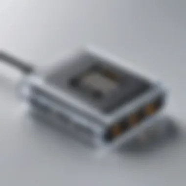 USB-C Charging Block Details Close-up of a USB-C charging block with cables