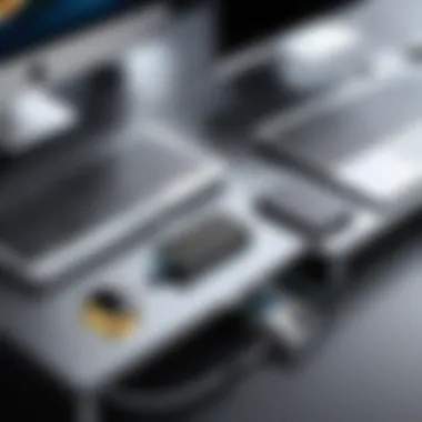Modern Workspace with USB-C Technology A modern workspace featuring USB-C charging technology