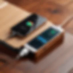 A universal camera charger on a wooden surface