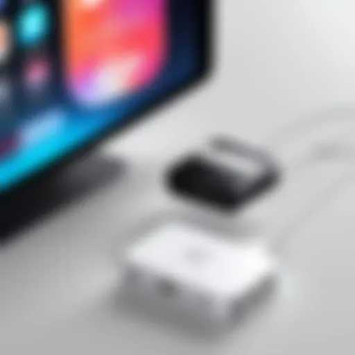 Adapter connecting iPhone to TV