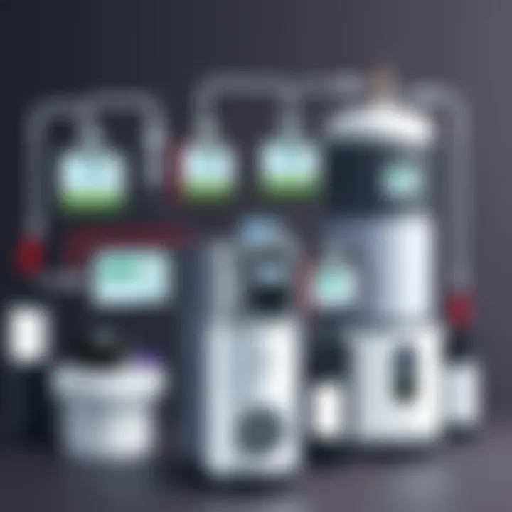 A collection of various argon gas wine preservation systems